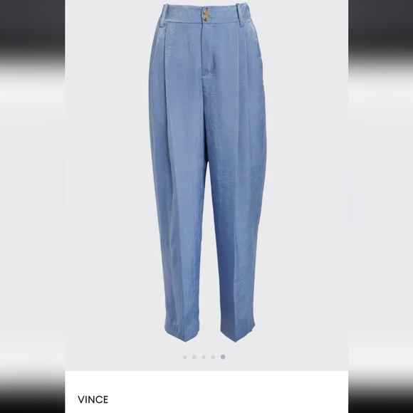 Vince Satin Tailored Trouser Culotte Periwinkle Blue NWT - Picture 4 of 4